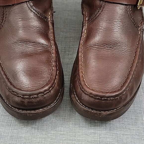 W.C Russell Moccasin Co Zephyr Boots Brown leather zip buckle hunting men's 8.5C - Picture 3 of 14
